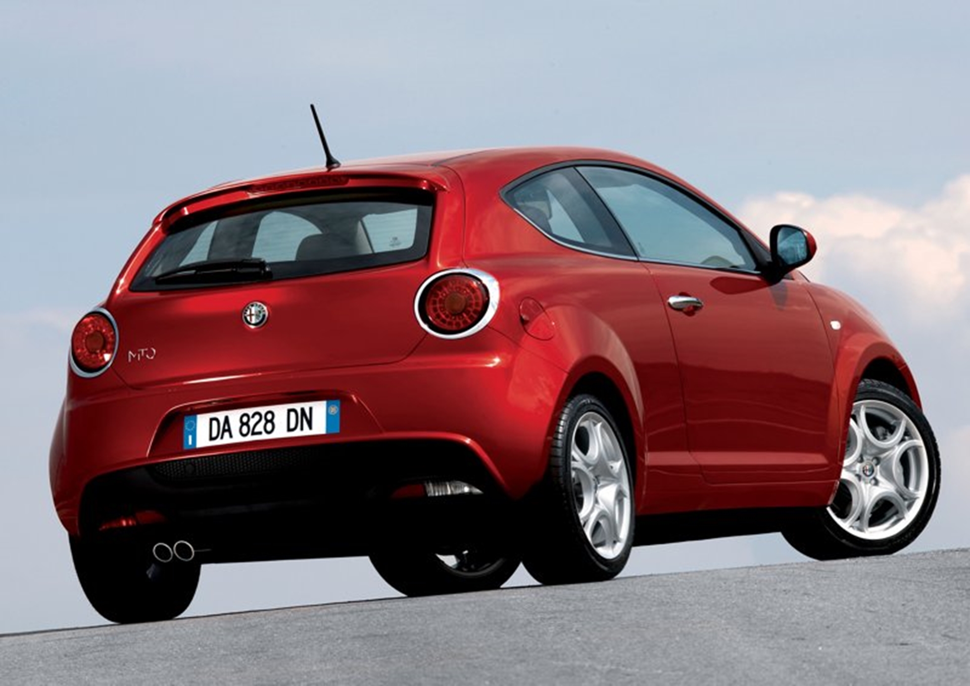 the MiTo takes centre stage on the dramatic red and black Alfa Romeo